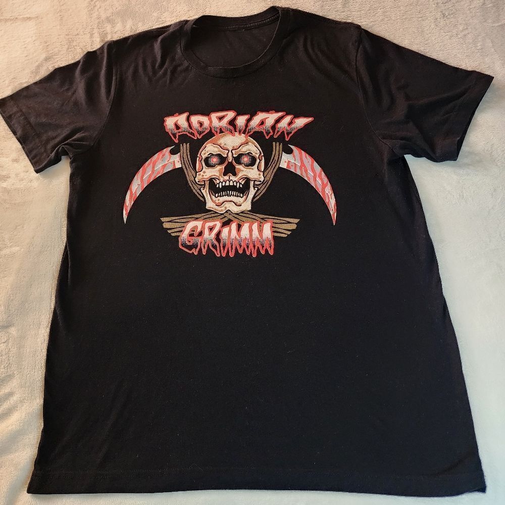 Adrian Grimm Pro Wrestler Black Skull Tshirt Size Large